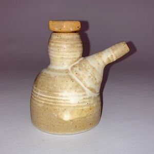 Handcrafted Ceramic Art Piece - Cream and Tan